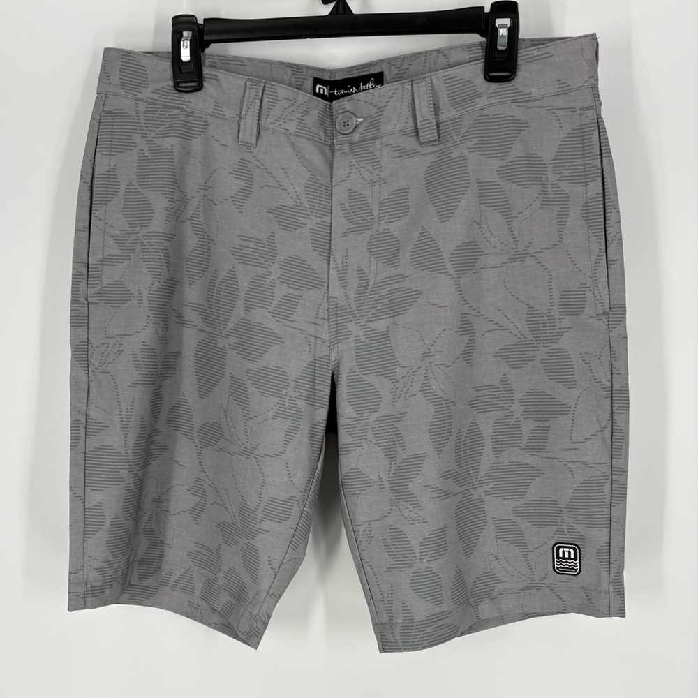 Travis Mathew Gray Patterned Golf Shorts